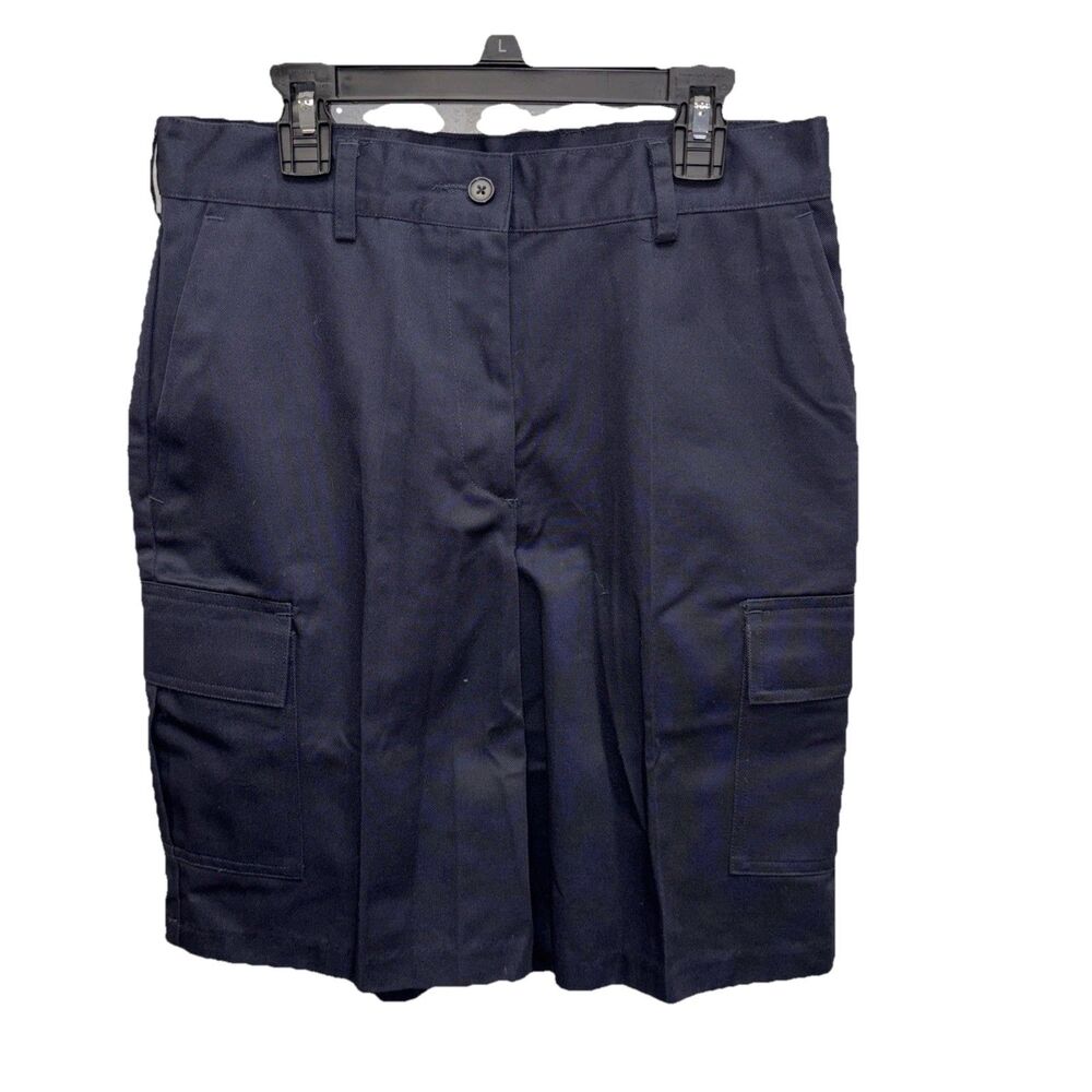 EDWARDS Shorts Navy Blue Uniform 4 Cargo Zip New Pockets Buttons School Work 28”